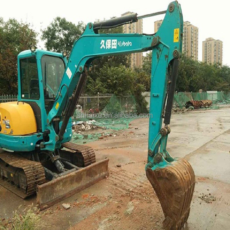 Giappone di qualità usato escavatore Kubota 155 piccole 5,5 tonnellate mini di seconda mano escavatore da striscio con lama e linea di rottura