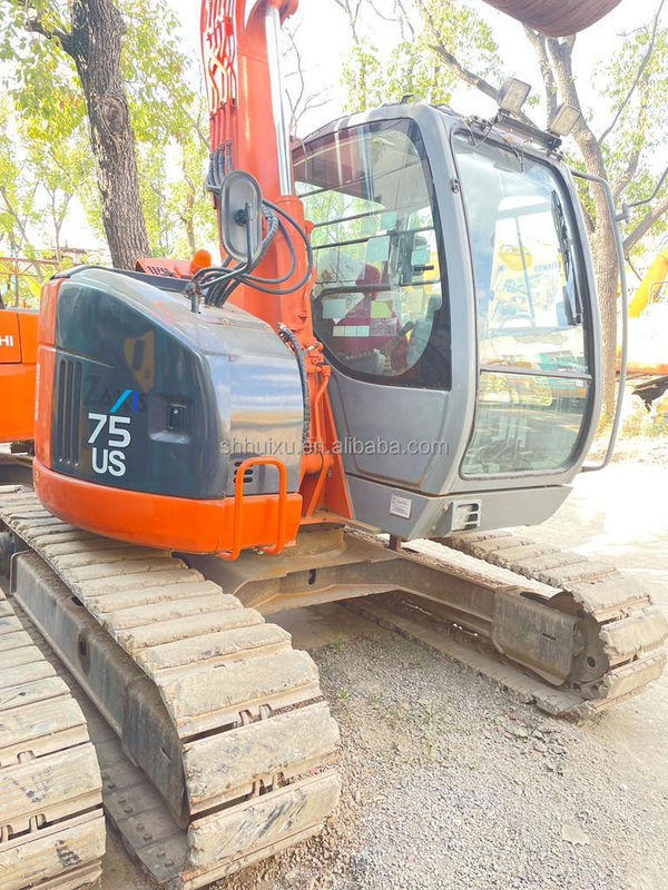 Hitachi in magazzino Origine giapponese Hitachi ZX75 Escavatore idraulico a trasloco di seconda mano/mini escavatore usato Hitachi ZX75 buona qualità Prezzo economico