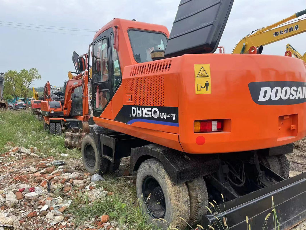 90 Nuovo escavatore a ruote di seconda mano DOOSAN DH150W-7 Usato scavatore a 4 ruote