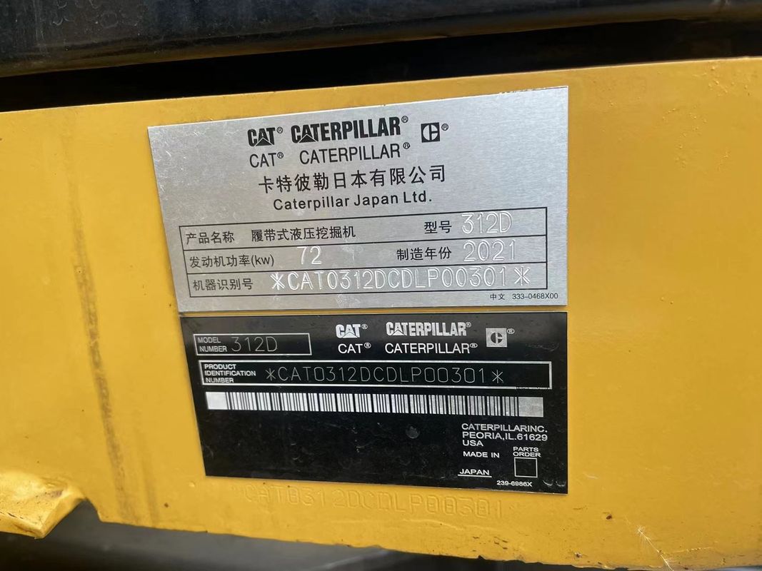 Scavatori di bruco CAT 312D scavatori di seconda mano macchine usate 12 tonnellate scavatori di macchine usate CAT 312D