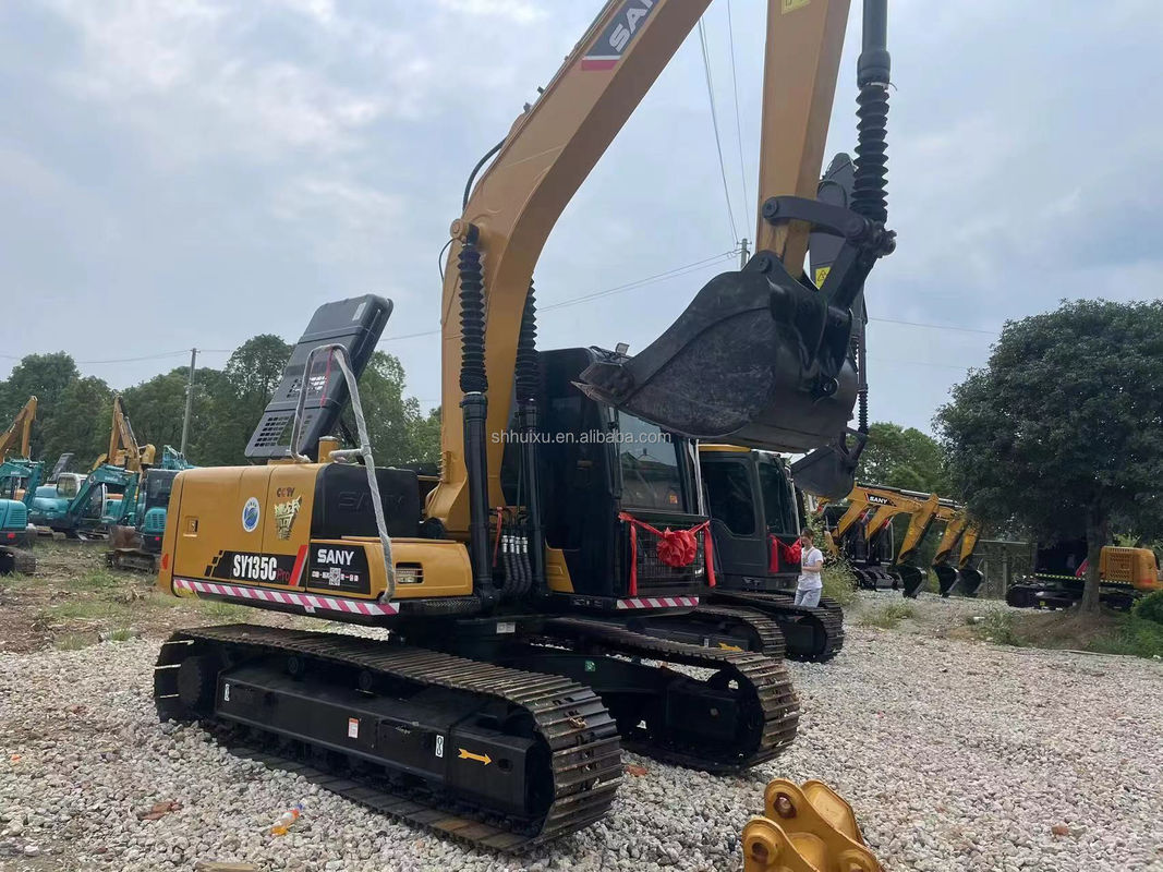 Potenza di scavo elevata Motore originale colore giallo utilizzato Sany 135 13 tonnellate