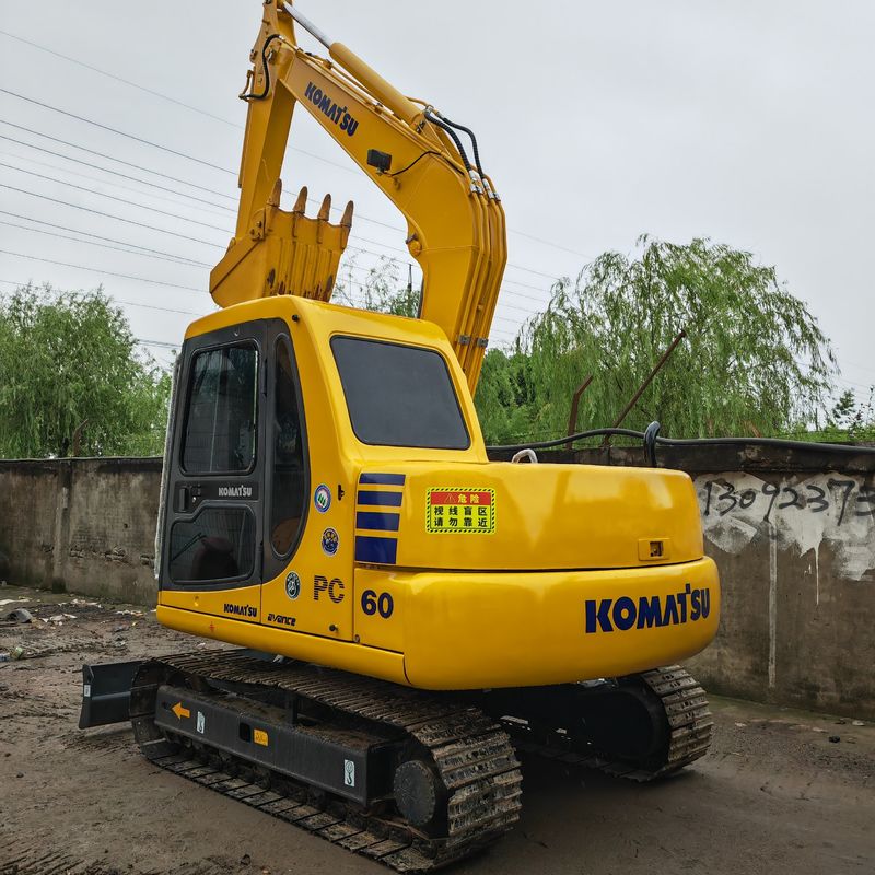 Giallo Mini Used Excavator 6T di seconda mano Komatsu Pc60 Colore originale